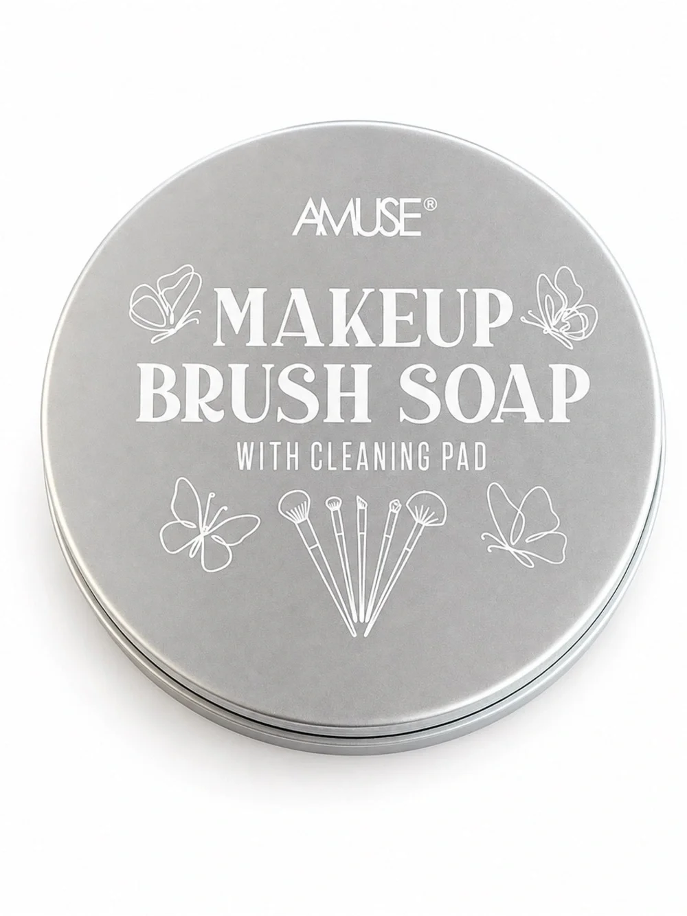 Amuse Makeup Brush Soap Cleanser Cleaning Pad Kit